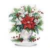 DIY Acrylic Special Shape Diamond Painting Poinsettia Flower Desktop Decor Kit