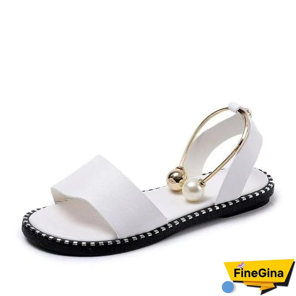 Women Rome Slip-On Breathable Non-slip Slides Solid Casual Sandals Shoes