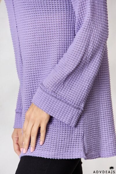 BiBi Exposed Seam Waffle Knit Top