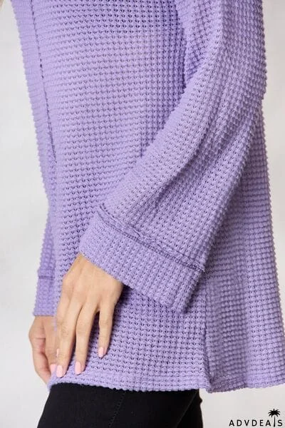 BiBi Exposed Seam Waffle Knit Top