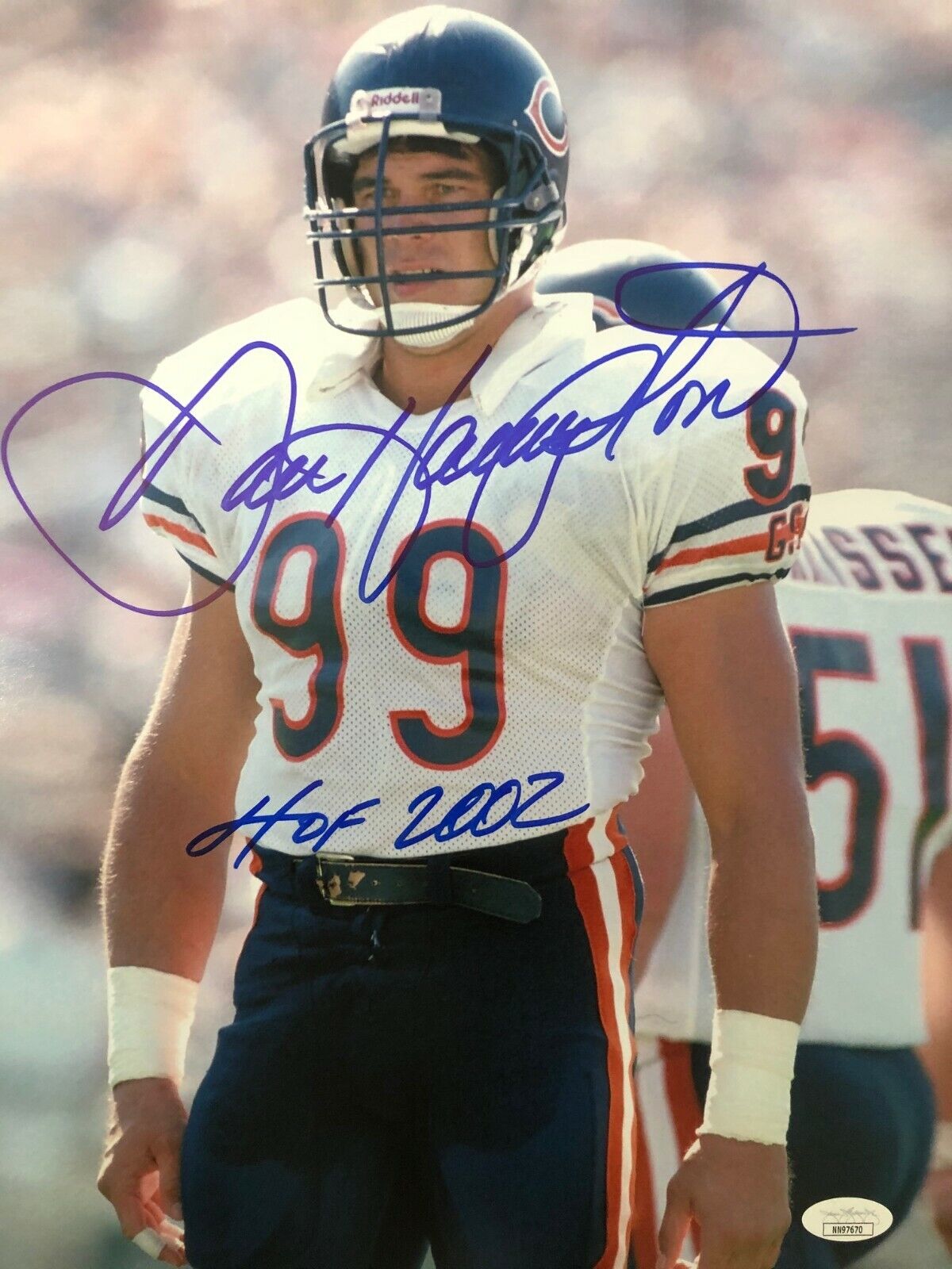 Autographed Dan Hampton Chicago Bears 11x14 Photo Poster painting with JSA COA