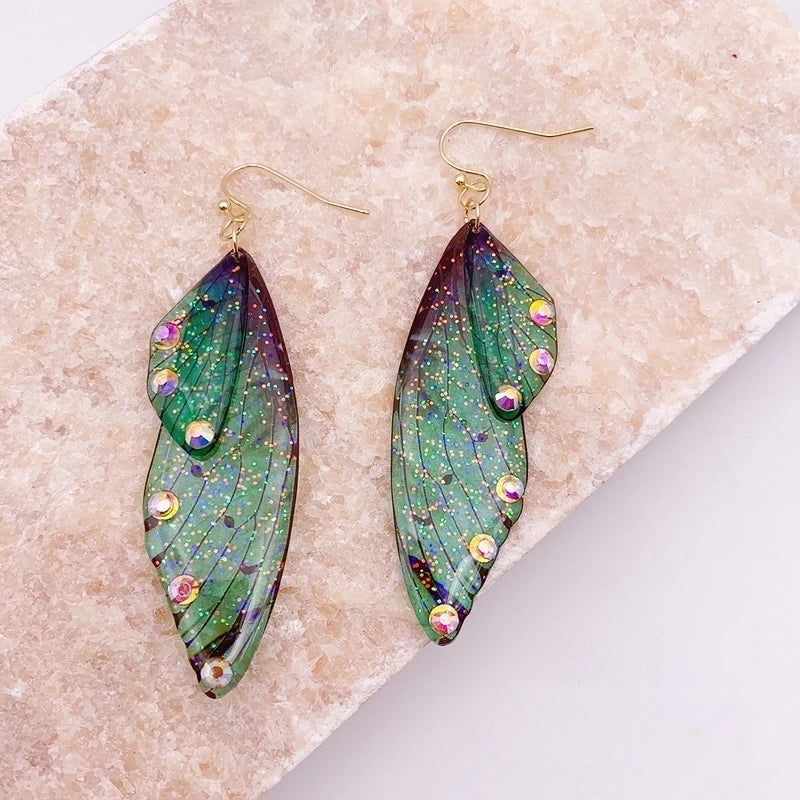 1 Pair Minimalist Wings Copper Epoxy Women’s Drop Earrings