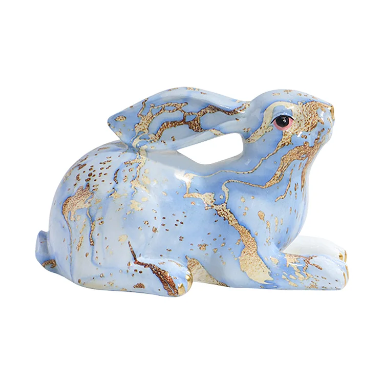 【Ornament】Home Decor Resin Ornaments-Creative Water Transfer Printing Rabbit Decoration gbfke