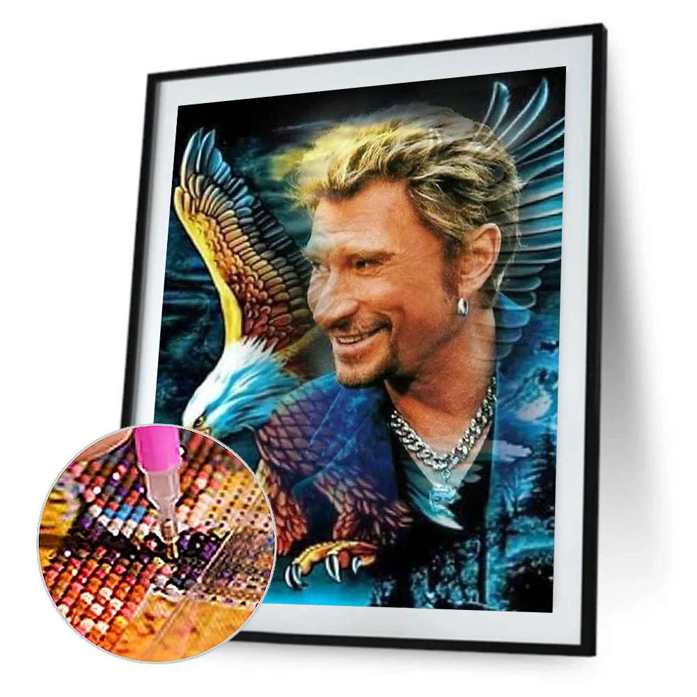Diamond Painting - Full Round Drill - Johnny Halliday(30*40cm)