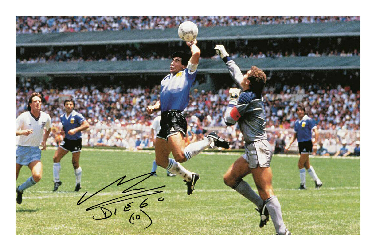 Diego Maradona Signed A4 Autograph Photo Poster painting Print Argentina World Cup Hand of God