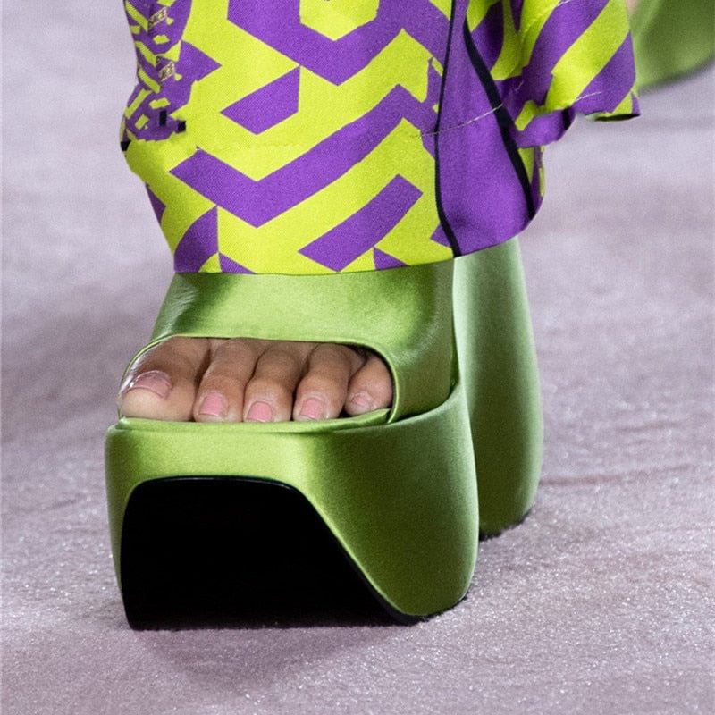 Women Platform Heels Slippers Summer Mules Shoes Women Wedge Heels Designer Shoes Female Flipflop Platform Shoes 2022 Sandals