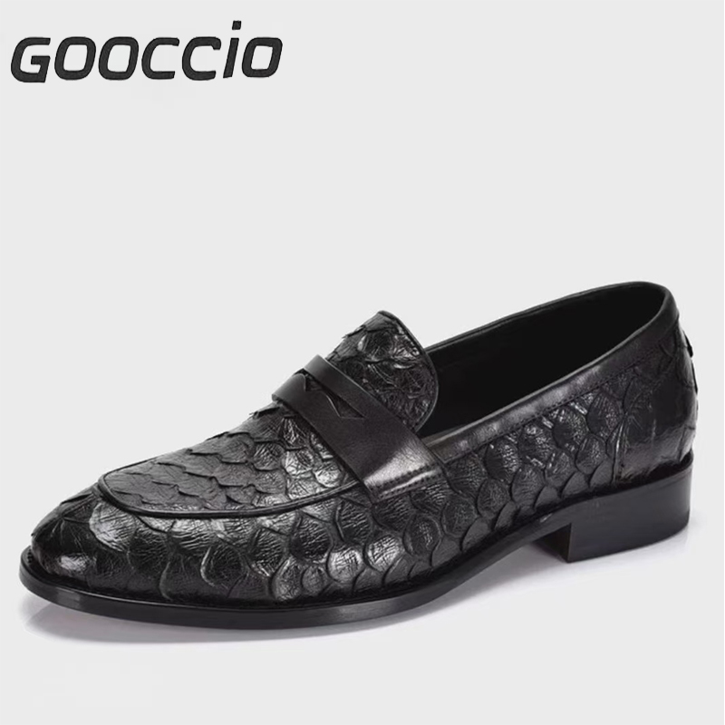 TW183 Snake Leather Dress Shoes/Loafer Shoes For Men GOOCCIO   