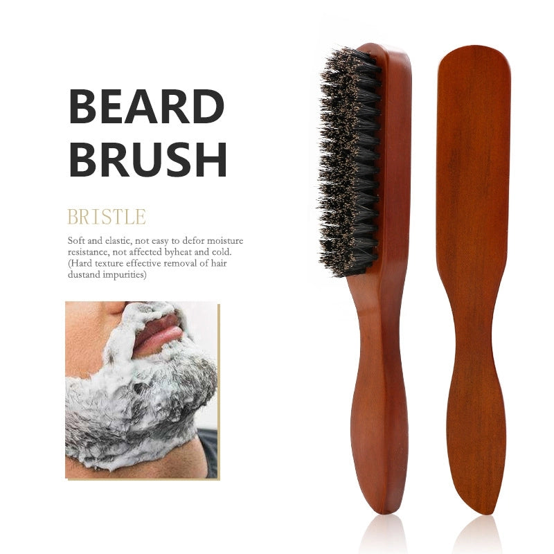 Hair Sweeping Barbershop Cleaning Brush Solid Wood Mane Beard Brush Hairdressing Oil Head Brush Beard Styling Comb