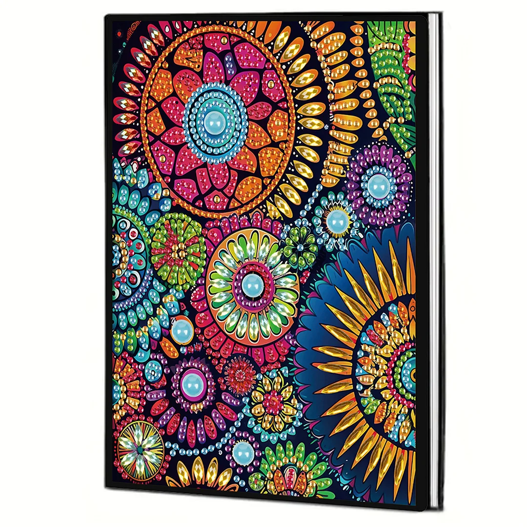 2pcs Patterns Partial DIY 50 Pages A5 Diamond Painting Notebook for Study Home