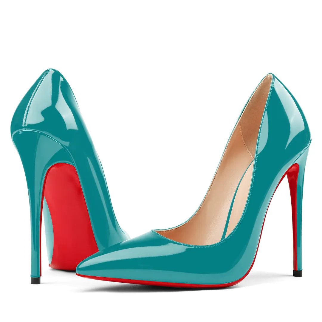 120mm Women's Party Daily Red Soles Patent Pumps-vocosishoes