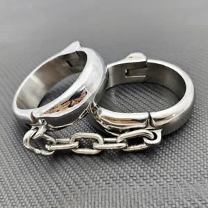 pornhint Pornhint Matte Stainless Steel Handcuffs Flirt Fetishs Restraints Wristband Couples