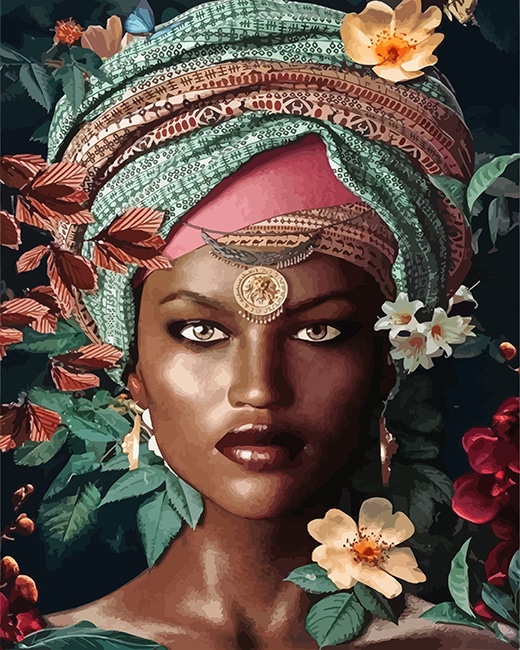 

African Beautiful Woman – Paint By Numbers - 40*50CM, 501 Original