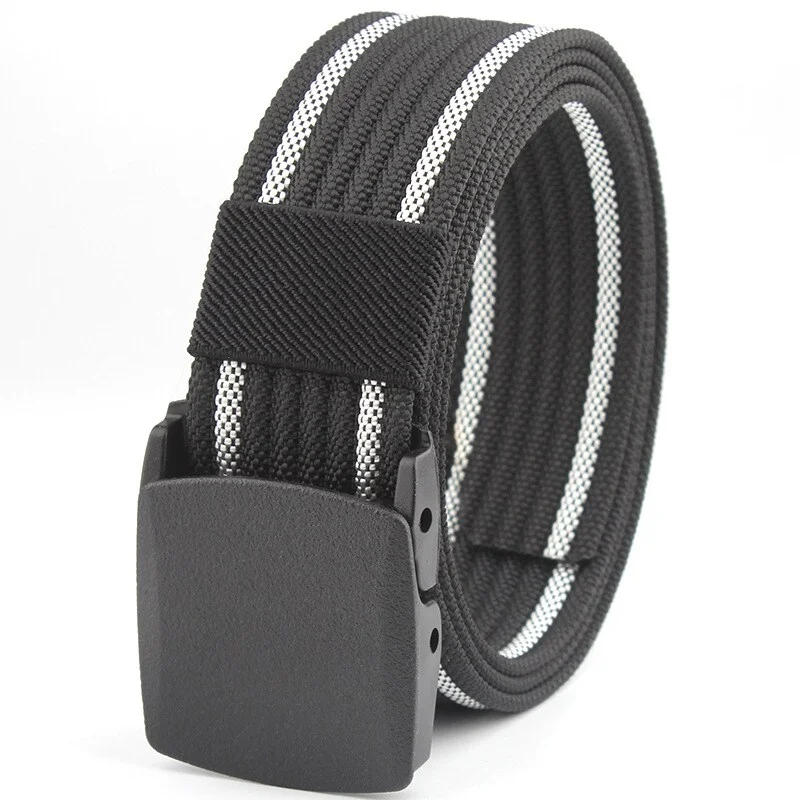High-quality new canvas belt men's and women's universal belt metalless military training smooth buckle combat belt Width 3.8 cm