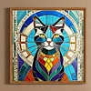 Diamond Painting -5D Full Round Drill Cute Fresco Style Cat