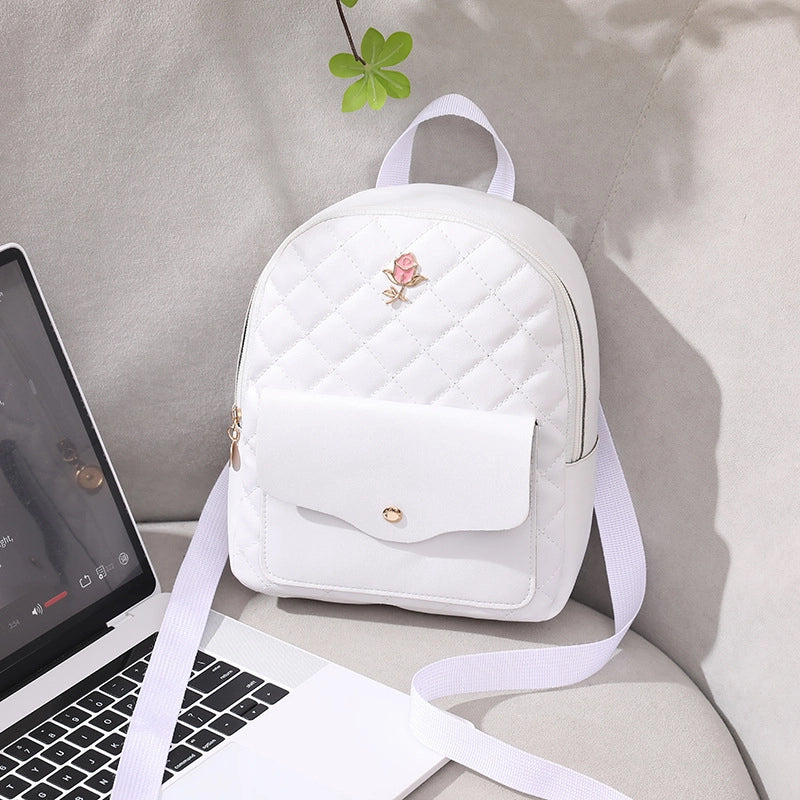 Solid Color Flower Casual Travel Women’s Backpack