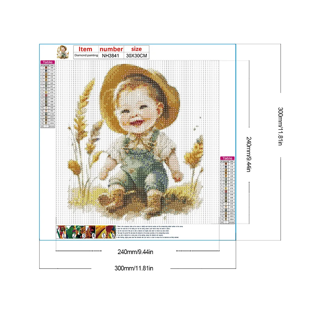 Diamond Painting - Full Round Drill - Farm Cowboy Kids(Canvas|30*30cm)