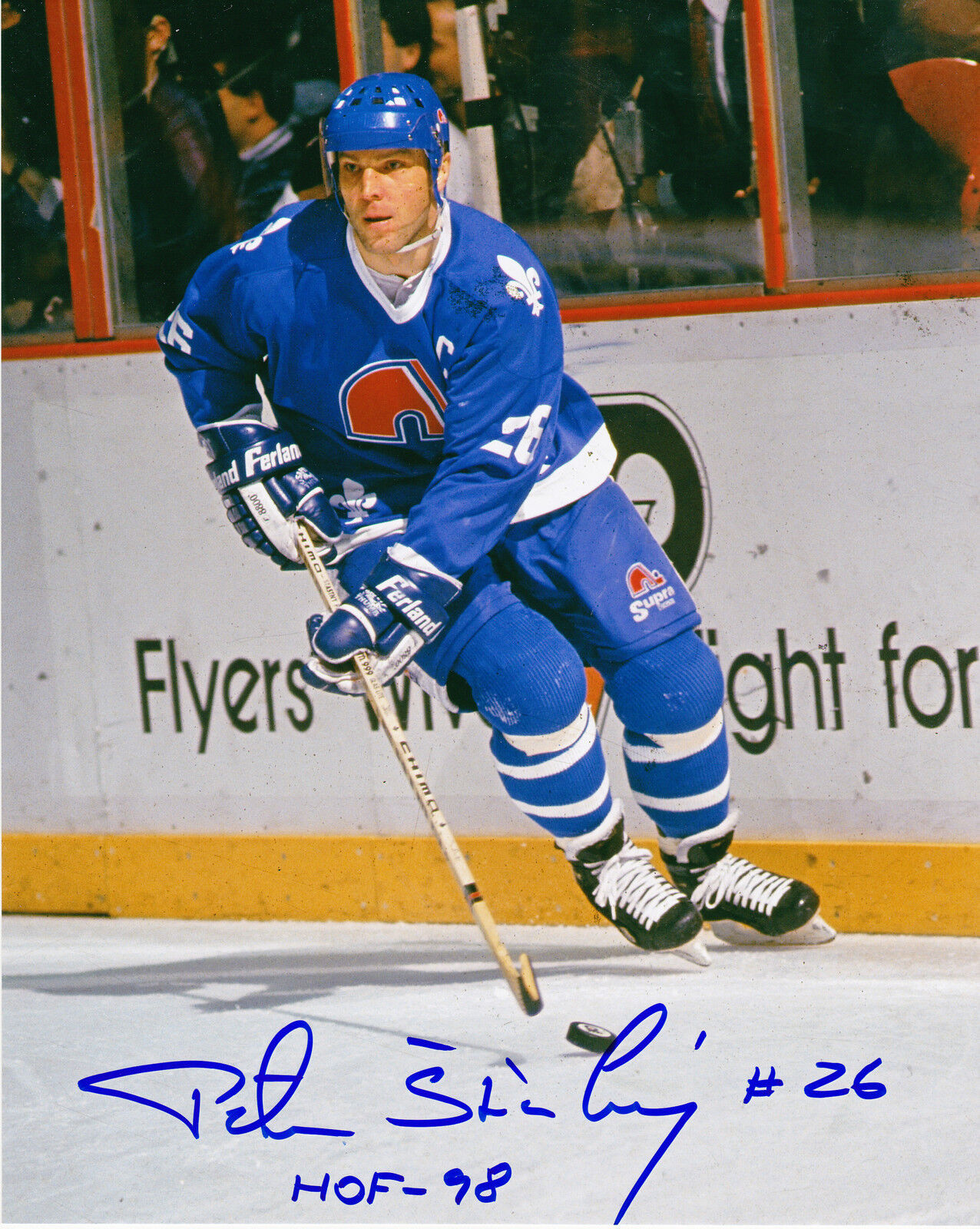 PETER STATSNY QUEBEC NORDIQUES ACTION SIGNED 8x10