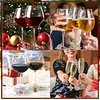 8PCS DIY Diamond Painting Art Santa Wine Glass Charms Snowman Wreath Pendant Kits