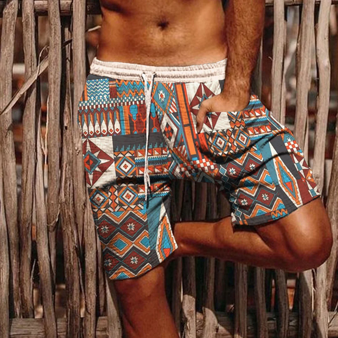 Colorful Print Shorts-inspireuse