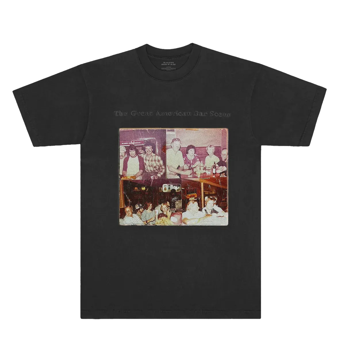 "zach bryan great american bar scene t shirt black"