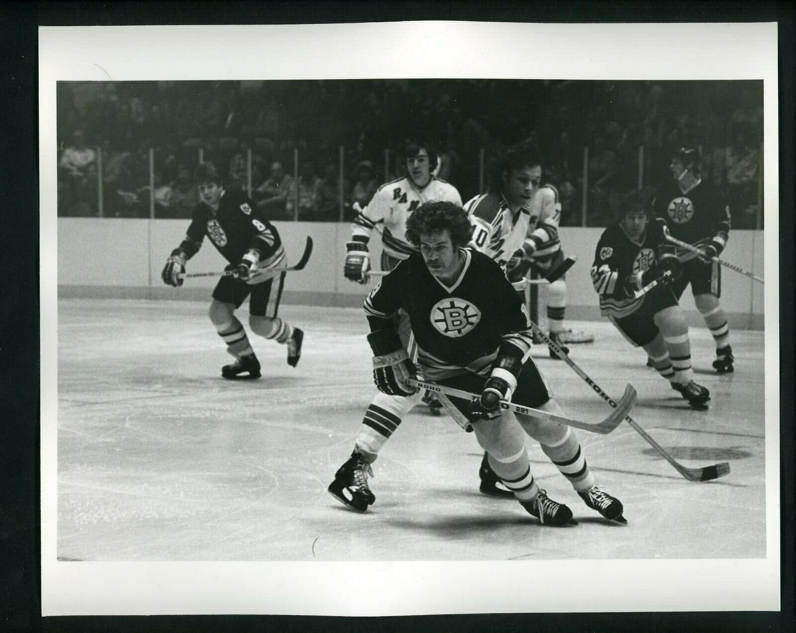 John Wensink Nick Fotiu Duguay 1970's Press Original Photo Poster painting Boston Bruins Rangers