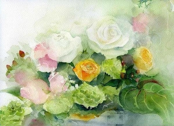 

Green Garden Roses – Paint By Numbers - 40*50CM, 501 Original