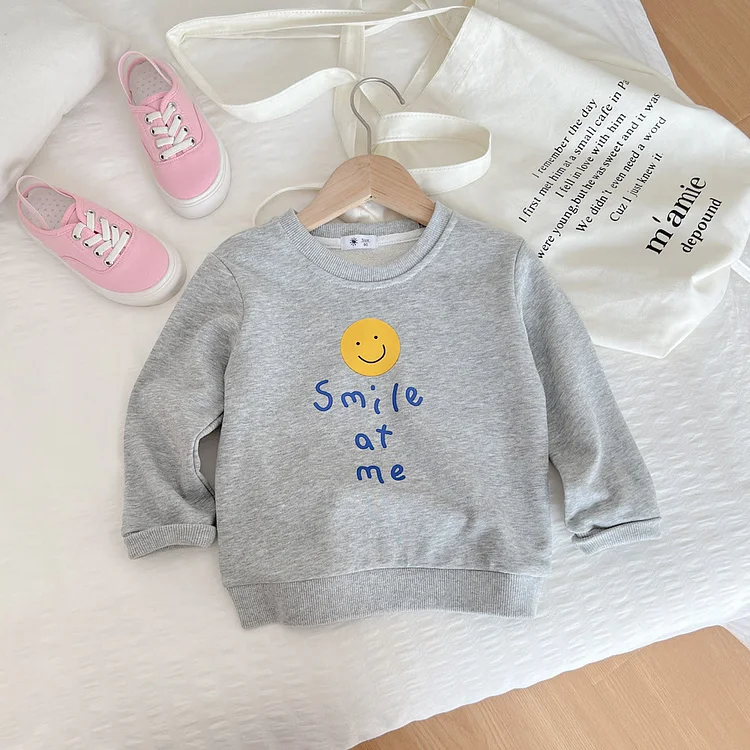 SMILE AT ME Toddler Slogan Grey Sweatshirt 