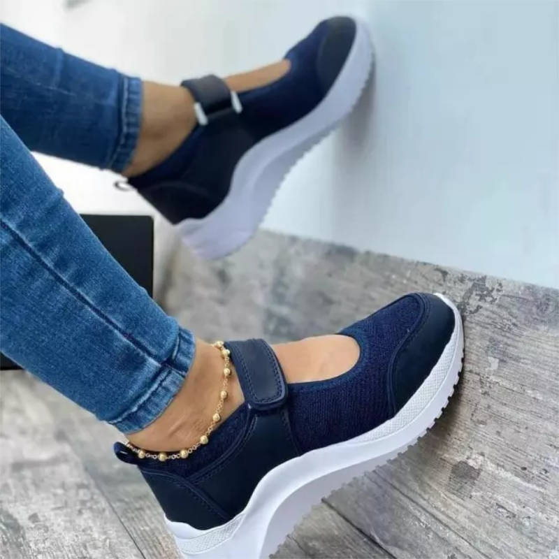 2022 Women Solid Color Polyester Stitching Mesh Velcro Thick-soled Comfortable Fashion Casual Classic All-match Sneakers Zapatos