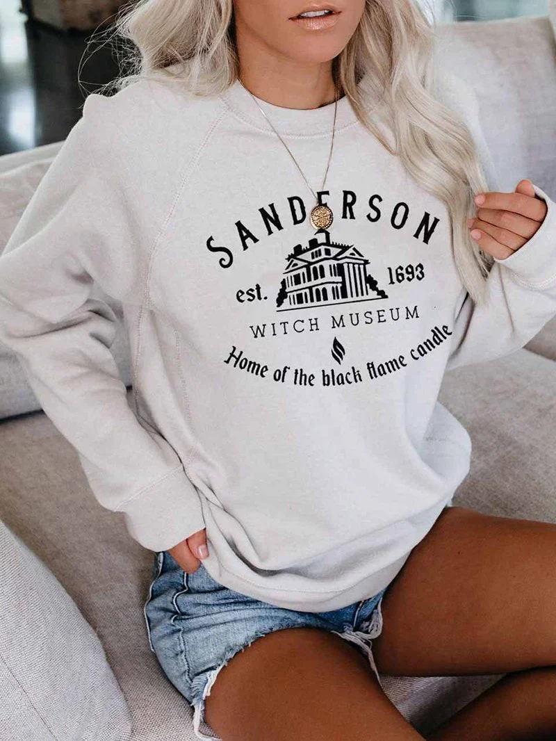 Halloween sanderson print hoodie women sweatshirt