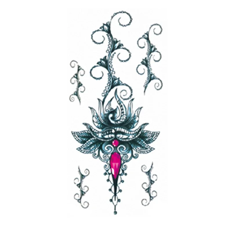 New Temporary Tatoo for Women Sexy Chest Waist Stickers Clavicle Big FakeTattoo Art Deco Beauty Scar Waterproof Tattoo Stickers