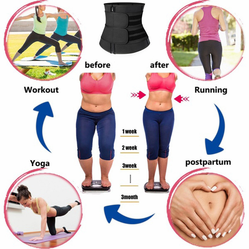 Likron Watches Likron Double Compression Waist Trainer Belt for Women - Sweat Trimmer Workout Cincher with Zipper Adjustab...