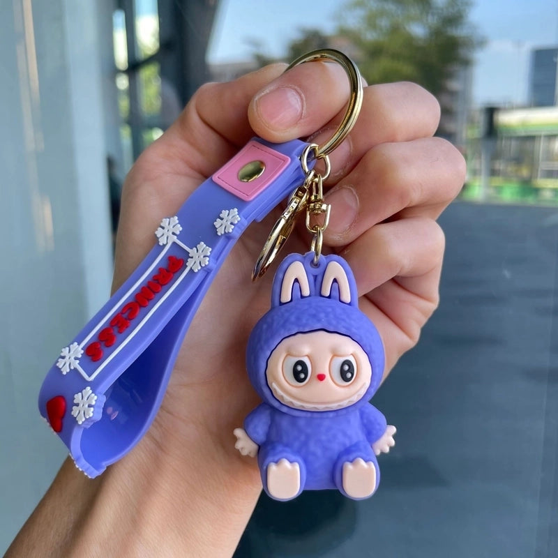 2 Pieces Cute Cartoon Character Pvc Unisex Keychain