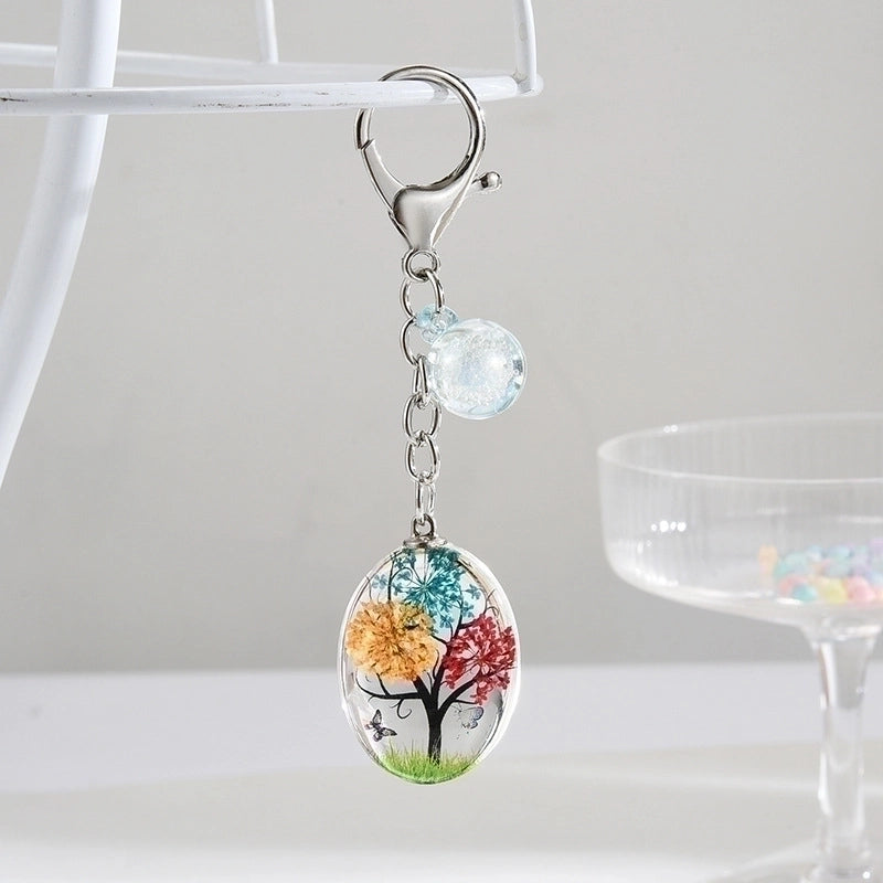 Cartoon Style Flower Resin Women’s Bag Pendant Keychain