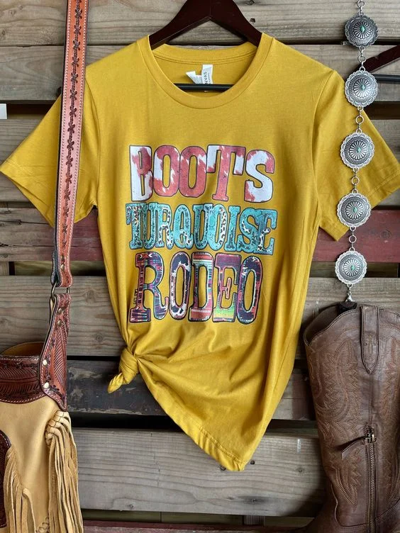 "Boots Turquoise Rodeo" Women's T-Shirt