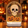 DIY Diamond Art LED Night Light &ndash; Light-Up Table Decor, Double-Sided Printed DIY Crystal Pearl Painting Decoration for Holiday & Gifts(Pumpkin Skull)