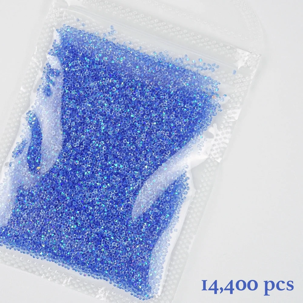 Pixie stone 1.2mm/14400pcs Nail art Crystal stone Mini Glass Micro crystal Rhinestone Decoration