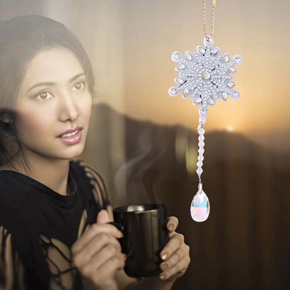 4pcs Christmas Snowfla Wind Chimes Holiday Party Indoor Outdoor Hanging Decoration