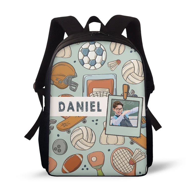 Personalized Name School Bag Photo Backpack, Customized Schoolbag Travel Bag For Kids