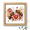 Bee Glass Bead Partial 11CT DIY Stamped Cross Stitch Kits for Beginners Adults Home Decor Cross Stitch Art and Crafts Kits 14.04x14.04in