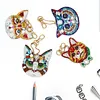 4pcs DIY Cat Full Drill Special Shaped Diamond Painting Keychains Gifts