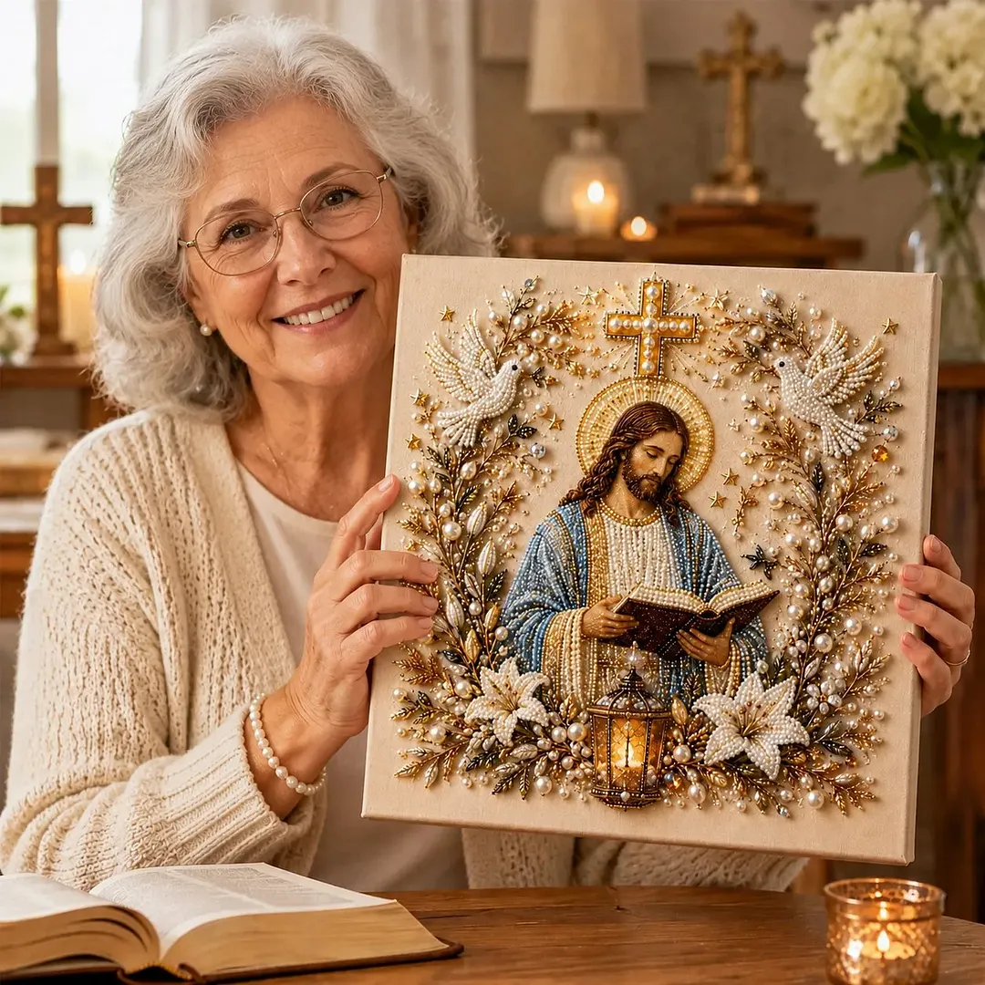 🔥 Last Day 75% OFF &ndash; ✝️ DIY Jesus Pearl Art Kit | 3D Pearl-Style Christian Artwork for Prayer Corners & Faith Gifts (📦Buy 3 Free Shipping)