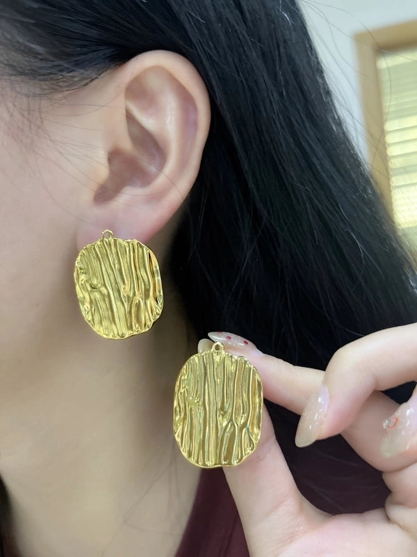 1 Pair Exaggerated Luxurious Minimalist Geometric 304 Stainless Steel Imitation Gold  Ear Studs