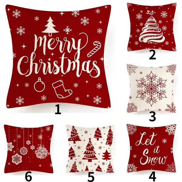 8 Style 18x18inch/45x45cm Merry Christmas Pillowcase Christmas Tree Pillow Cover Let It Snow Pillow Case Cover for Home Sofa Bedroom or Living Room Christmas Decoration - Shop Trendy Women's Fashion | TeeYours
