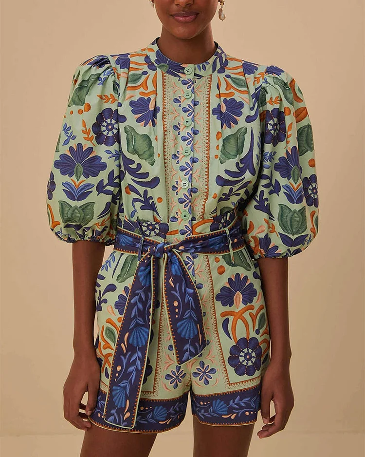 Women's Fashion Printed Loose Jumpsuit