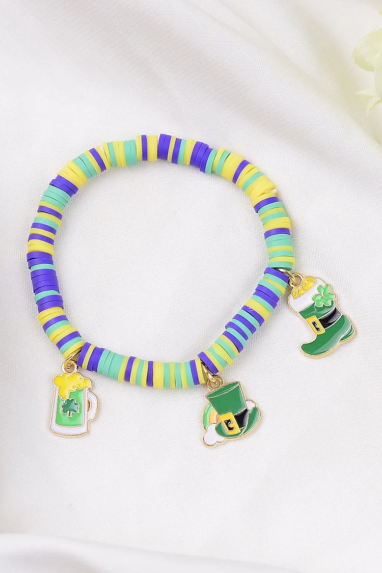 Mardi Gras Green Alloy Dripping Oil Cartoon Characters Bracelet 2024 - Xpluswear