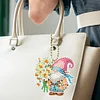 6Pcs PVC Double Sided Special Shaped Flower Goblin Diamond Painting Art Keychain (A)