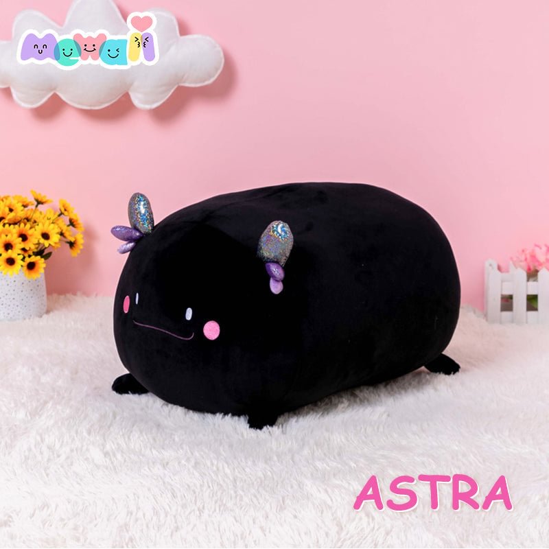 Mewaii® Fluffffy Family Black Axolotl Stuffed Animal Kawaii Plush Pillow Squishy Toy
