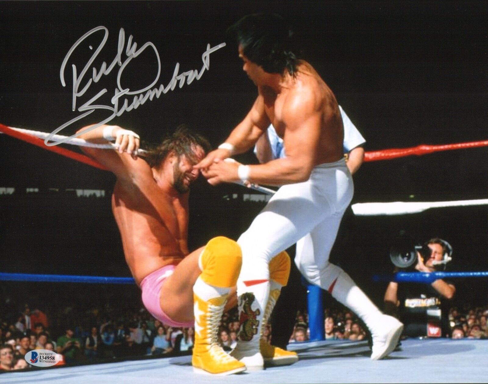 Ricky Steamboat Signed WWE 11x14 Photo Poster painting BAS Beckett COA Wrestlemania 3 Picture 1