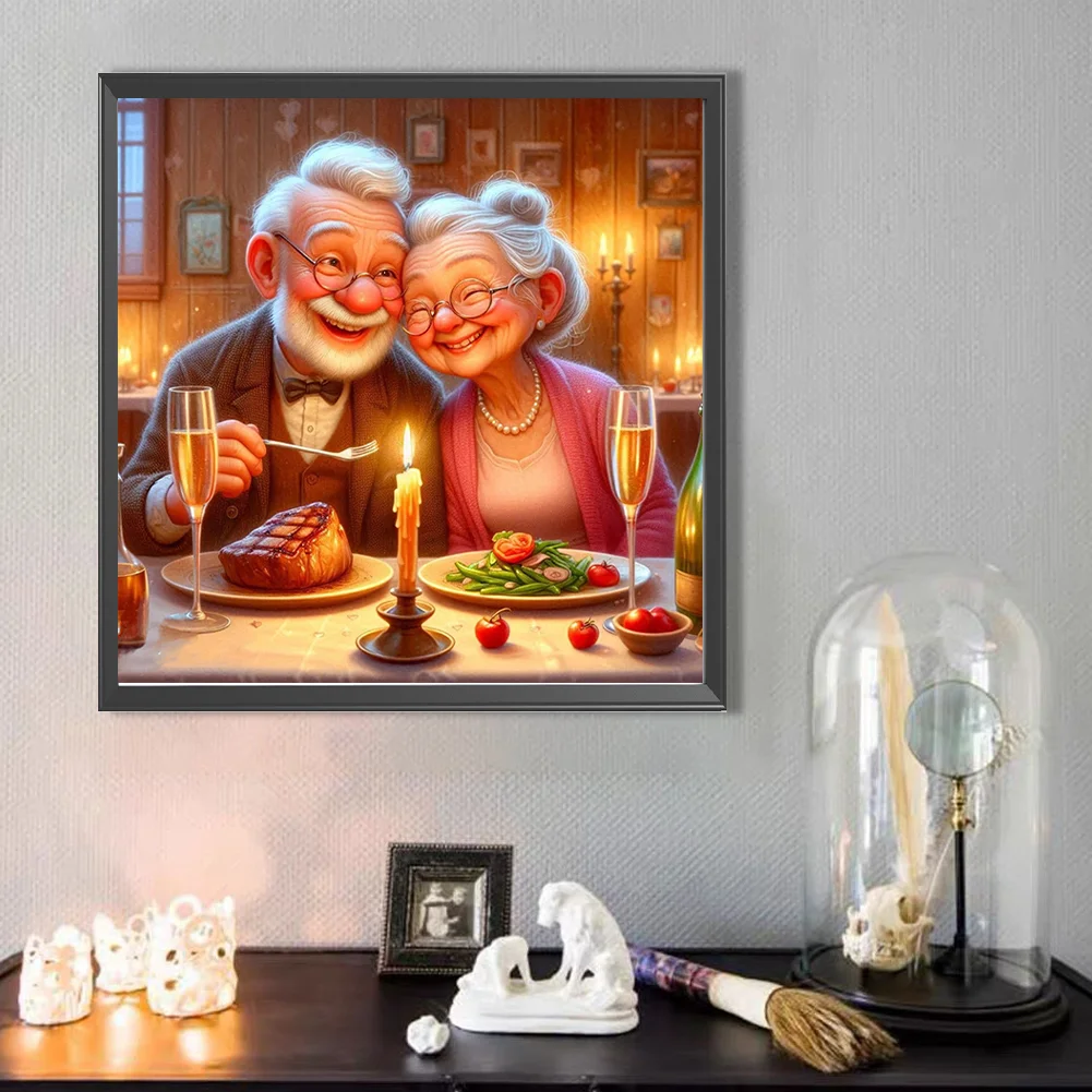 Partial AB Diamond Painting - Full Round Drill - Old People(Canvas|45*45cm)