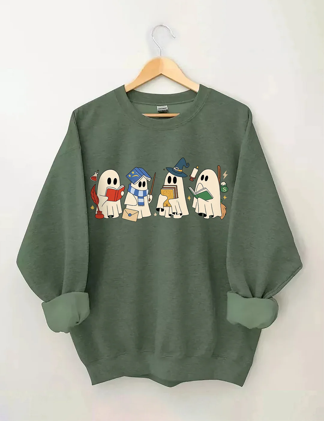 Halloween Ghosts Reading Book Sweatshirt